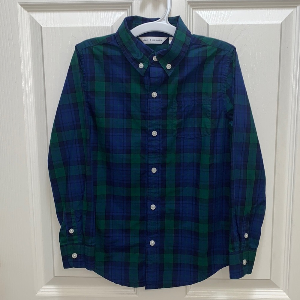 2 Janie and Jack boy shirts -2 size 6 boys long sleeve dress shirts. FREE SHIP!!